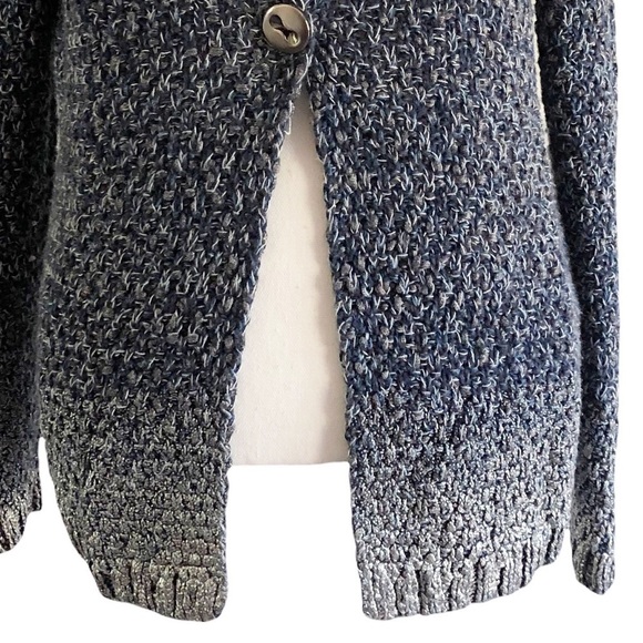Coldwater Creek Sweater Blue Marled Knit Ombre Cardigan Medium - Picture 9 of 10